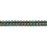 Cloisonne-Stein Perle, rund, poliert, DIY & verschiedene Größen vorhanden, grün, verkauft per ca. 38 cm Strang