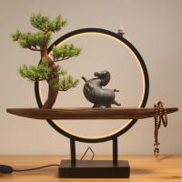 Backflow Incense Burner, Pine, with Iron, handmade, for home and office & durable & with LED light & different styles for choice, 450x110x420mm, Sold By PC