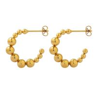 Titanio Acciaio Orecchini, Titantium acciaio, gioielli di moda & per la donna, dorato, 5x22mm, Venduto da coppia