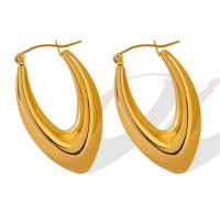 Titanium Steel  Earring, Vacuum Ion Plating, fashion jewelry & for woman, more colors for choice, 8x37mm, Sold By Pair