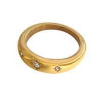 Titan Edelstahl Ringe, Titanstahl, verschiedene Größen vorhanden & Micro pave Zirkonia & für Frau, keine, 4mm, verkauft von PC