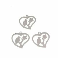 Titanium Steel Pendants Heart polished fashion jewelry & for woman Sold By PC