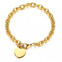 Stainless Steel Jewelry Bracelet 304 Stainless Steel Heart & for woman 7mm 17mm Sold By PC