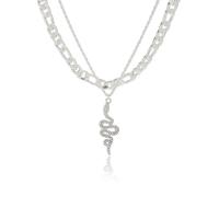 Mode-Multi-Layer-Halskette, Zinklegierung, plattiert, verschiedene Stile für Wahl & für Frau, keine, Länge:ca. 19.68 ZollInch, verkauft von PC