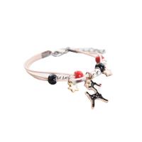 Porcelain Bracelet, with Wax Cord & Tibetan Style, plated, for woman & enamel, more colors for choice, Length:7.08 Inch, 10PCs/Lot, Sold By Lot