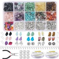 Fournitures bricolage bijoux, pierre gemme, avec alliage de zinc, DIY, multicolore, 430x210x270mm, Vendu par boîte