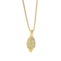 Cubic Zircon Micro Pave 925 Sterling Silver Necklace, Leaf, plated, micro pave cubic zirconia & for woman, more colors for choice, Length:Approx 15.35 Inch, Sold By PC