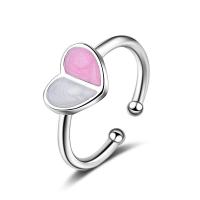 Brass Finger Ring, platinum plated, fashion jewelry & for woman & epoxy gel, nickel, lead & cadmium free, 17mm, Sold By PC