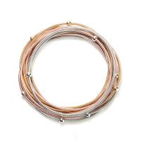 Stainless Steel Bangle Carbon Steel with Brass nine pieces & fashion jewelry & for woman mixed colors 1.70mm Length Approx 7.48 Inch Sold By Set