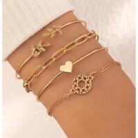 Zinc Alloy Bracelet Set gold color plated 4 pieces & fashion jewelry & for woman nickel lead & cadmium free Sold By Set