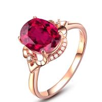 Vještački dijamant Ring Finger, Mesing, porasla zlatna boja pozlatom, modni nakit & za žene & s Rhinestone, nikal, olovo i kadmij besplatno, Prodano By PC