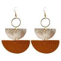 Earring Jewelry Cowhide with PU Leather & Brass fashion jewelry & for woman 75mm Sold By Bag