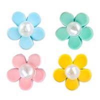 Resin Earring with ABS Plastic Pearl fashion jewelry & for woman multi-colored Sold By Lot