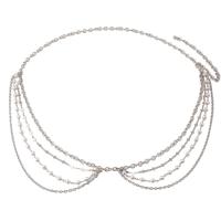 dekorativ Belt, Zinc Alloy, med Plastic Pearl, forgyldt, flerlags & for kvinde, 25cmu300129cmu300133cmu3001, Længde 105 cm, Solgt af PC