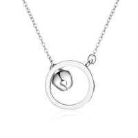 Brass Necklace with 3.5cm extender chain Donut platinum color plated fashion jewelry & for woman nickel lead & cadmium free 13mm Length Approx 40 cm Sold By PC