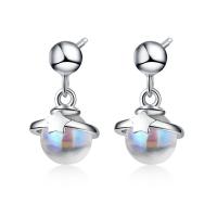 Brass Drop Earring, platinum color plated, fashion jewelry & for woman, nickel, lead & cadmium free, 14mm, Sold By Pair