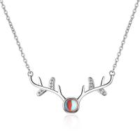 Brass Necklace, with Sea Opal, with 3.5cm extender chain, platinum color plated, fashion jewelry & for woman & with rhinestone, nickel, lead & cadmium free, 18mm, Length:Approx 40 cm, Sold By PC