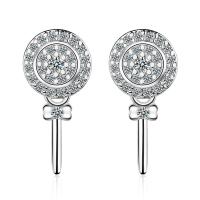Brass Stud Earring plated fashion jewelry & for woman & with rhinestone nickel lead & cadmium free 18mm Sold By Pair