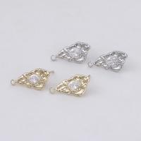 Brass Earring Drop Component with Cubic Zirconia plated DIY nickel lead & cadmium free Sold By PC