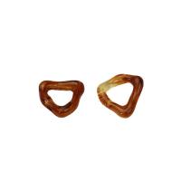 Resin Linking Ring, Triangle, DIY, amber, 21x22mm, Sold By PC