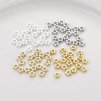 Messing spacer perler, Flower, forgyldt, du kan DIY, flere farver til valg, nikkel, bly & cadmium fri, 5x2mm, Solgt af PC