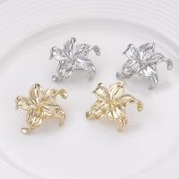 Brass Earring Stud Component, Flower, plated, for woman, more colors for choice, nickel, lead & cadmium free, 26x30mm, Sold By PC