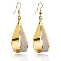 Zinc Alloy Drop Earrings Teardrop plated for woman & frosted nickel lead & cadmium free 65mm Approx Sold By Bag