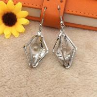 Zinc Alloy Drop Earrings with Cubic Zirconia Conical plated for woman nickel lead & cadmium free 58mm Approx Sold By Bag
