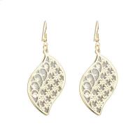 Tibetan Style Drop Earrings, Leaf, plated, for woman & frosted, more colors for choice, nickel, lead & cadmium free, 28x51mm, Approx 2Pairs/Bag, Sold By Bag