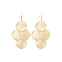 Zinc Alloy Drop Earrings Round plated for woman & frosted nickel lead & cadmium free 88mm Sold By Bag
