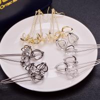 Zinc Alloy Drop Earrings Heart plated for woman & hollow nickel lead & cadmium free Sold By Pair