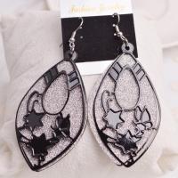 Zinc Alloy Drop Earrings Horse Eye plated for woman & frosted nickel lead & cadmium free Sold By Pair