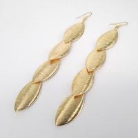 Zinc Alloy Drop Earrings Leaf plated brushed & for woman nickel lead & cadmium free Sold By Pair