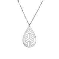 Stainless Steel Sweater Chain Necklace, 304 Stainless Steel, Teardrop, fashion jewelry & Unisex, white, 19.92x29.94mm, Sold Per Approx 18.5 Inch Strand