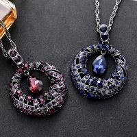 Zinek svetr řetěz náhrdelník, s Krystal, módní šperky & pro ženy, více barev na výběr, nikl, olovo a kadmium zdarma, 74x53mm, Prodáno za Cca 31.5 inch Strand