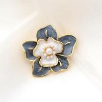 Enamel Brooch Zinc Alloy with Plastic Pearl fashion jewelry & for woman nickel lead & cadmium free Sold By PC