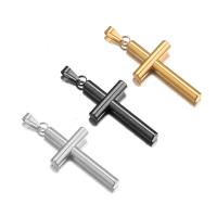 Stainless Steel Cross Pendants, 304 Stainless Steel, DIY, more colors for choice, 17x31mm, Sold By PC