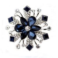 Crystal Brooch, Tibetan Style, with Crystal, fashion jewelry & for woman & with rhinestone, more colors for choice, nickel, lead & cadmium free, 40x40mm, Sold By PC