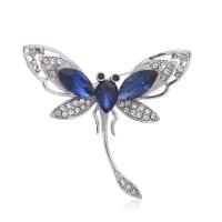 Crystal Brooch, Tibetan Style, with Crystal, Dragonfly, fashion jewelry & for woman & with rhinestone, more colors for choice, nickel, lead & cadmium free, 52x45mm, Sold By PC