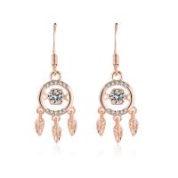 Cubic Zirconia Micro Pave Brass Earring Dream Catcher plated fashion jewelry & micro pave cubic zirconia & for woman nickel lead & cadmium free Sold By Pair