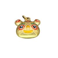 Brass Jewelry Pendants, Tiger, die-casting, enamel, gold, 14x14mm, 10PCs/Bag, Sold By Bag