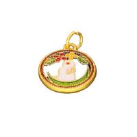 Tibetan Style Enamel Pendants, die-casting, gold, 14x16.50mm, 10PCs/Bag, Sold By Bag