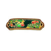 Tibetan Style Connector, die-casting, enamel, green, 37.50x12mm, 10PCs/Bag, Sold By Bag