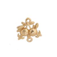 Mosaz Šperky Connector, barva pozlacený, zlato, 14x14mm, 10PC/Bag, Prodáno By Bag