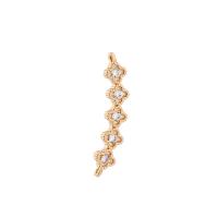 Cubic Zirconia Micro Pave Brass Connector gold color plated with cubic zirconia gold Sold By Bag