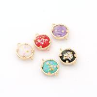 Brass Jewelry Connector, with Resin, gold color plated, more colors for choice, 16x12mm, 10PCs/Bag, Sold By Bag