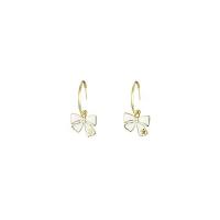 Zinc Alloy Stud Earring Bowknot gold color plated for woman & enamel Sold By Pair