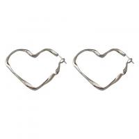 Zinc Alloy Hoop Earring Heart plated for woman Sold By Pair