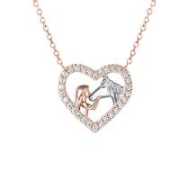 Zinc Alloy Jewelry Necklace with 1.97inch extender chain Heart plated fashion jewelry & micro pave cubic zirconia & for woman nickel lead & cadmium free Length Approx 17.72 Inch Sold By PC