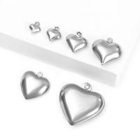 Stainless Steel Heart Pendants 304 Stainless Steel DIY & machine polishing original color Sold By Bag